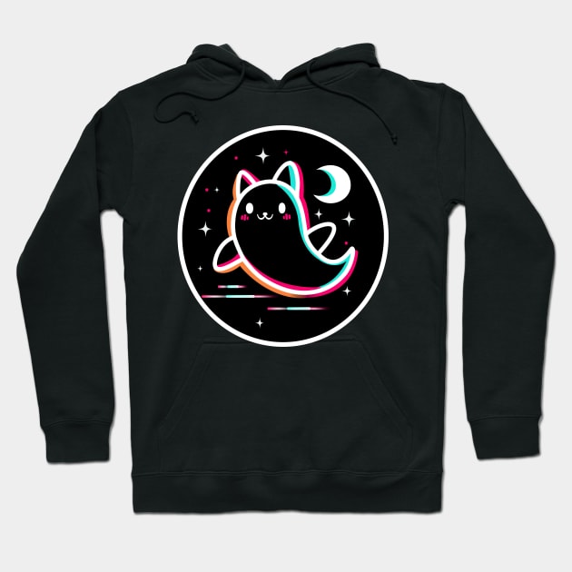 cat ghost Hoodie by The blue city